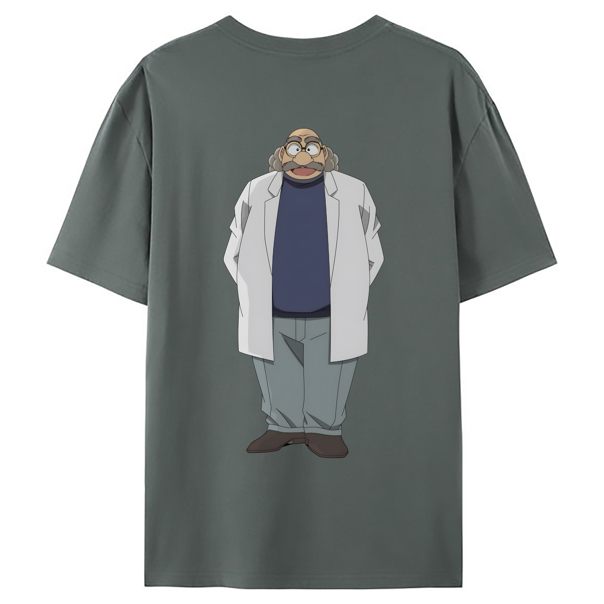 （画像用） 名探偵コナン あがさ ひろし Detective Conan Agasa Hiroshi 綿100％ メンズ半袖Tシャツ（バックプリント） 通気性